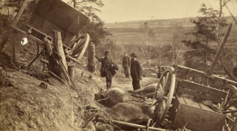 Andrew J. Russell (1829-1902), Scene after the Battle of Fredericksburg, May 3, 1863. Albumen print; 9 ¼ x 12 ⅞ in. Huntington Library, Art Collections, and Botanical Gardens.