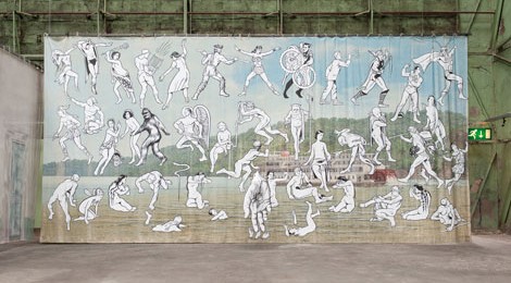 Jim Shaw, Mississippi River Mural, 2013, Courtesy of the artist and Blum & Poe, Los Angeles