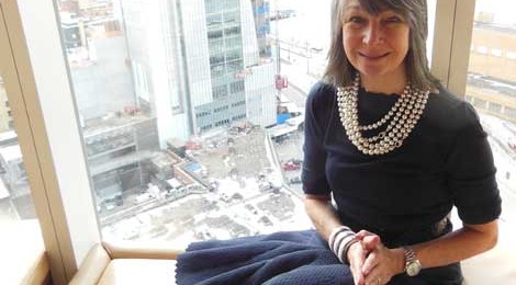 Brooke Garber Neidich in the Boom Boom Room, Standard Hotel at the High Line NYC, looking over the downtown Whitney in progress. photo Robyn Perry