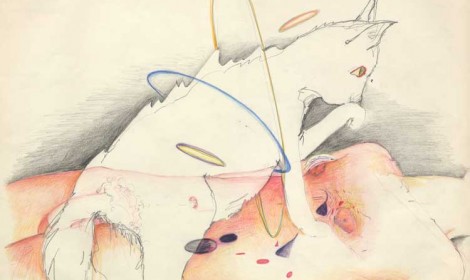 Barbara T. Smith, Untitled Drawing from Sound Piece for Notes and Scores for Sound, 1971. Pencil on paper, 18 x 24 inches