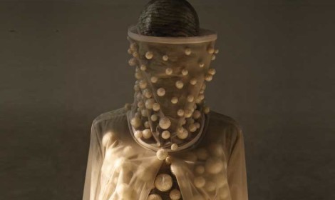 Lin Tianmiao“Here or There,” detail, 2002