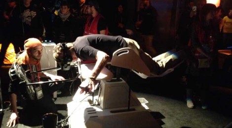 Bobby rides "Birdly"
