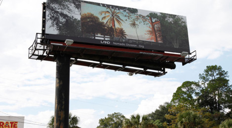 Shana Lutker, Onward and Upward, 10 billboards, Jackonville, FL, 2013. A LAND Exhibition: The Manifest Destiny Billboard Project.
