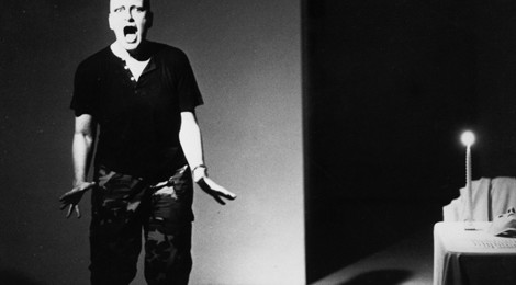 Traps, Rachel Rosenthal Performance, 1989, Photo by Daniel Joseph Martinez.