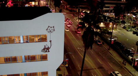 Video Projection on facade of NeueHouse Hollywood