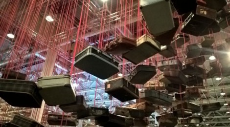 Chiharu Shiota's installation @ AB's Unlimited section, "Accumulation: Searching for Destination."
