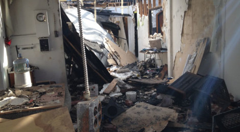 Christian Cummings’s studio after a fire, Pasadena, 2013, courtesy of the artist