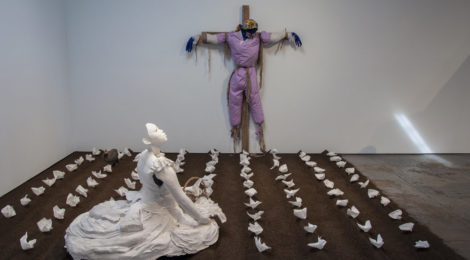 Karon Davis, "Pain Management," installation view, courtesy of the artist and Wilding Cran.