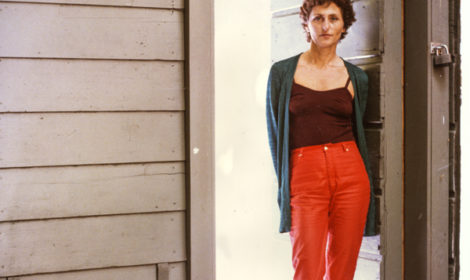 Felsen at her Rosamund Felsen Gallery, 669 N. La Cienega Blvd., LA, early ’80s.