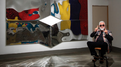 Ed Moses in his studio, photo by Rob Brander, courtesy William Turner Gallery.