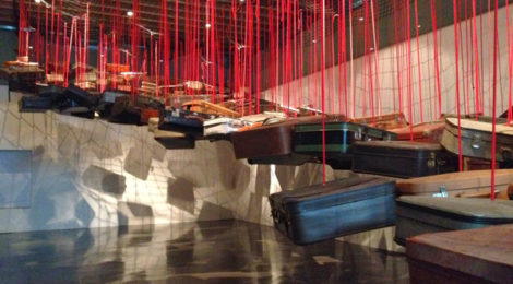 "Accumulation: Searching for Destination” by Chiharu Shiota
from Galerie Daniel Templon.