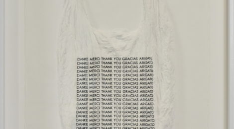 Analia Saban, DANKE MERCI THANK YOU GRACIAS ARIGATO Plastic Bag, 2016.