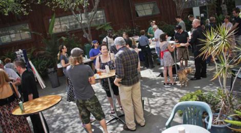 Santa Fe Art Colony courtyard gathering.