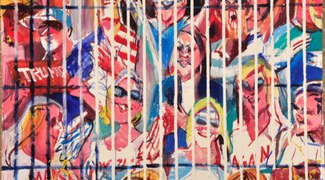 Mauricio Cárdenas, Make America White Again, acrylic on canvas, 2017