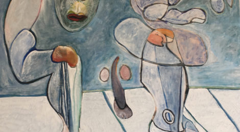 Skip Snow, Naked Man, 2017, oil on linen, 48" x 50"