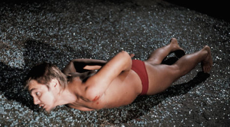 Chris Burden's Through the Night Softly, 1973 performance for TV consumption.