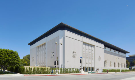 Façade of Marciano Foundation on Wilshire Blvd., Los Angeles, courtesy of Marciano Art Foundation.