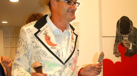 Greg at his Chinatown gallery, 2015, photo by Lynda Burdick.