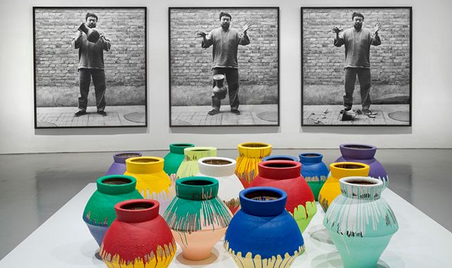 Ai Weiwei's "Colored Vases" at the Perez Art Museum Miami. (Courtesy Perez Art Museum )