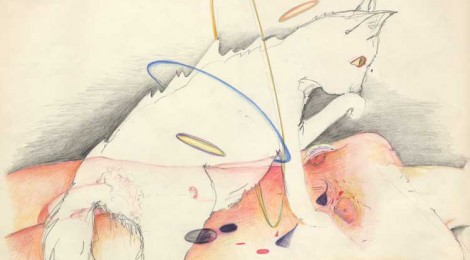 Barbara T. Smith, Untitled Drawing from Sound Piece for Notes and Scores for Sound, 1971. Pencil on paper, 18 x 24 inches