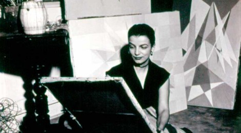 Lygia Clark (Brazilian, 1920–1988) in her studio, Rio de Janeiro, c. 1950s. Courtesy Associação Cultural “O Mundo de Lygia Clark,” Rio de Janeiro