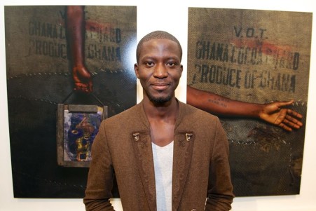 Artist Ibrahim Mahama at A Palazzo Gallery, Booth G11 East Wing © Sébastien Gracco de Lay 