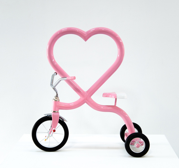 Sergio Garcia, "Pink Heart (mini trike)," 2014, mini-tricycle, metal, plastic, automotive paint