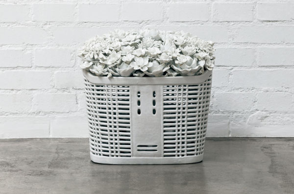 Ai Weiwei, Bicycle Basket with Flowers in Porcelain, 2014