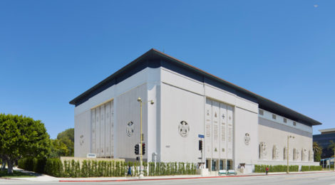 Façade of Marciano Foundation on Wilshire Blvd., Los Angeles, courtesy of Marciano Art Foundation.