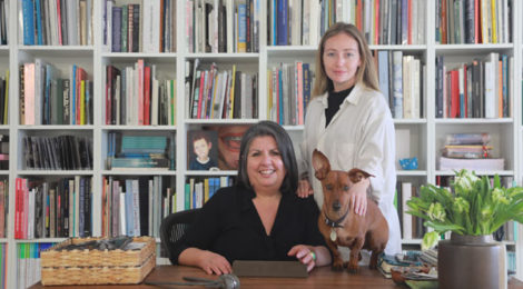 Shirley Morales with Kate Eringer in upstairs office.