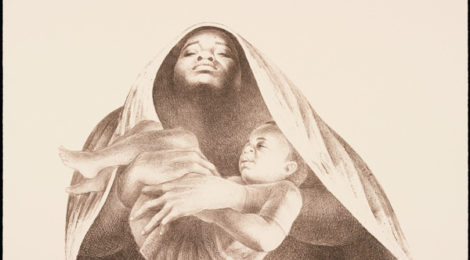 Charles White, I Have a Dream, 1976, lithograph on Arches buff paper, 22 1/2 × 30 in., Los Angeles County Museum of Art, Cirrus Editions Archive. Purchased with funds provided by the Director's Roundtable, and gift of Cirrus Editions, © The Charles White Archives, photo © Museum Associates/LACMA