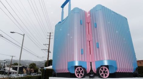 Alex Israel’s RIMOWA installation at La Cienega & Melrose, 2019.