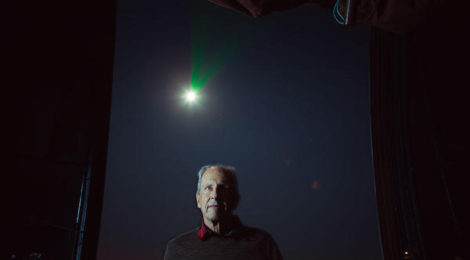 Richard Clar inside the dome of the Cote d'Azur Laser Ranging Station (MeO), Calern Observatory, Plateau de Calern, Grasse, France, 21 July 2019. Photo by Rebecca Marshall.