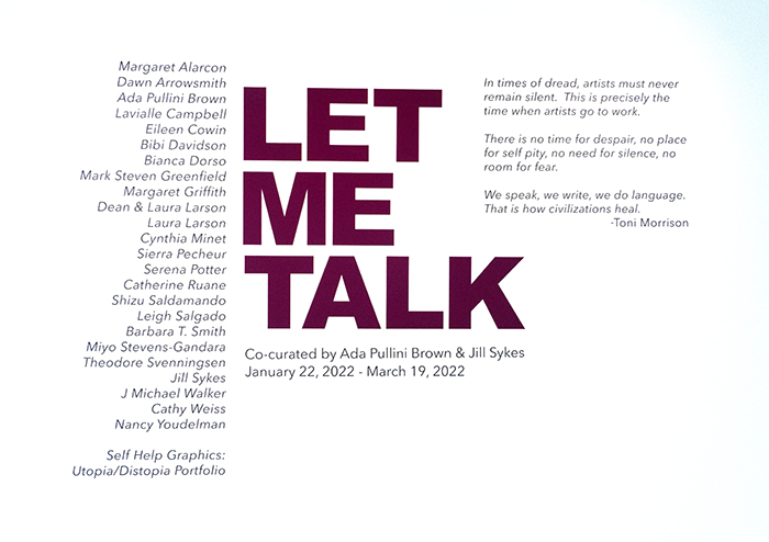 Meet the curators - galley walk through  "Let Met Talk" at the Brand Library and Art Center