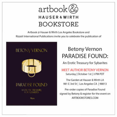 Book Signing with designer Betony Vernon for Paradise Found: An Erotic Treasury for Sybarites