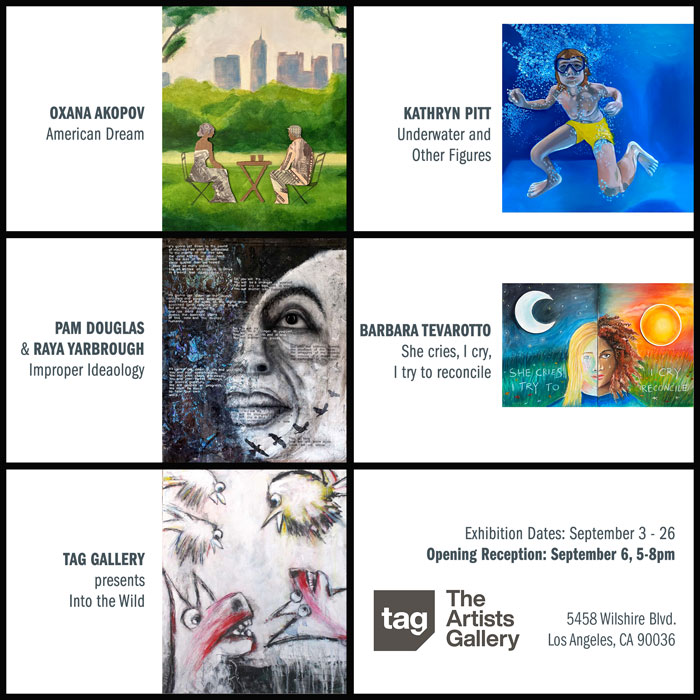 Reception for Oxana Akopov, Pam Douglas in collaboration with Raya Yarbrough, Kathryn Pitt, and Barbara Tevarotto, and "Into the Wild"