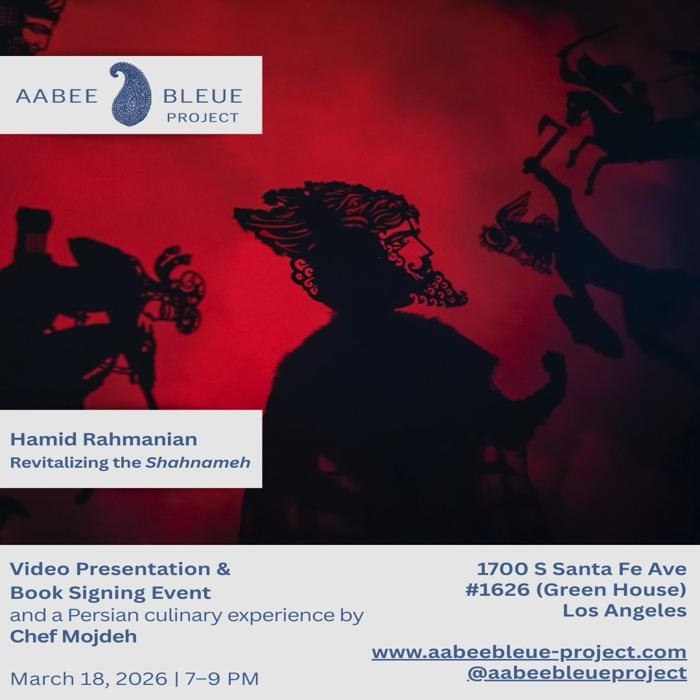 Video Presentation and Book Signing with Hamid Rahmanian Featuring a Persian Culinary Experience by Chef Mojdeh Eghbal