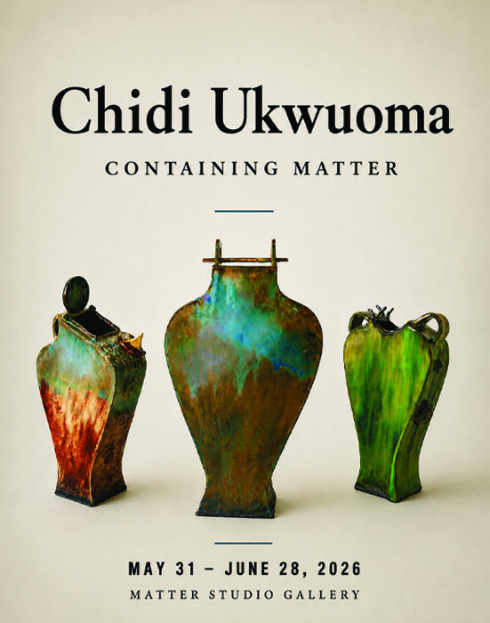 Closing Reception for the Containing Matter, solo exhibition by interdisciplinary artist Chidi Ukwuoma